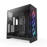 NZXT H9 Flow RGB 2025 Dual Chamber Mid Tower Case With RGB Fans - Black