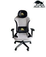 Gaming Chair With Molded Headrest Up & Down - Fabric  Black /Gray by Black Bull - UMGC101G