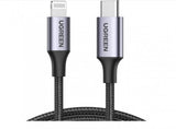 UGREEN USB-C to Lightning M/M Cable  20W Aluminum Shell Braided 1m (Black)US304