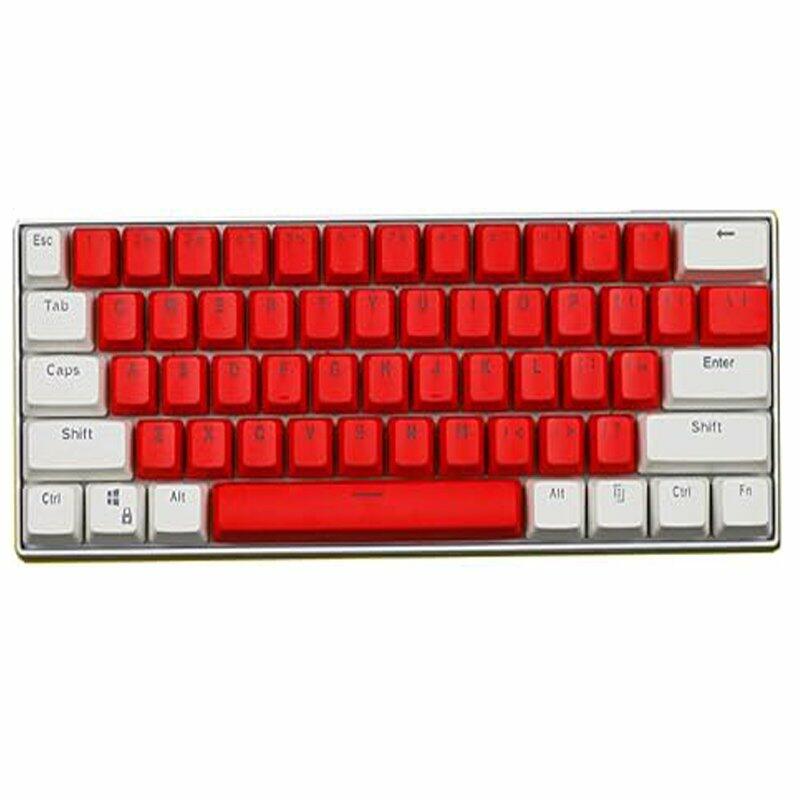 SUNNYSEE K61 Mechanical Keyboard in White & Red - Blue Switch