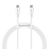 Baseus New Braided Fast Charging Cable USB-C to USB-C 100W 1m - White