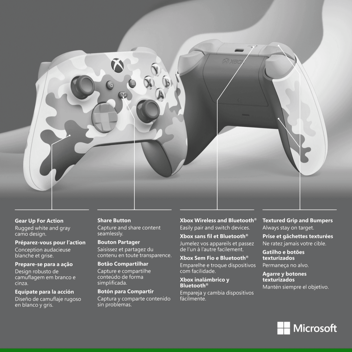يد التحكم اللاسلكية Xbox – إصدار Arctic Camo الخاص