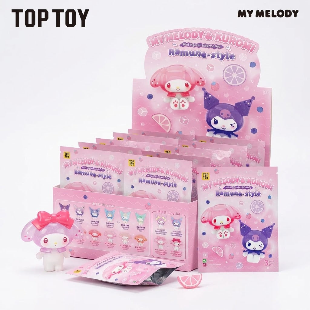MY MELODY & KUROMl Ramune-style Mini Figures Surprise Bag (Blind Box) selling per piece - 2303691210108
