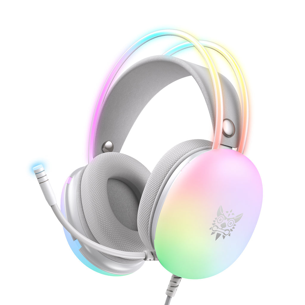 سماعة الألعاب ONIKUMA X25 RGB – أبيض