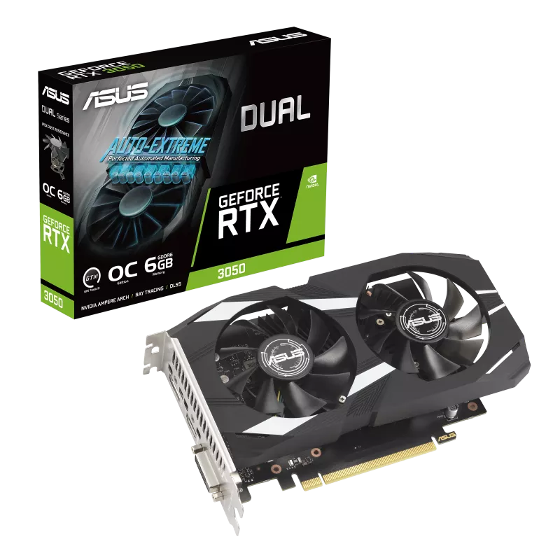 VGA ASUS Dual GeForce RTX 3050 OC Edition 6GB GDDR6 Graphics Card