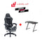 Oartex Model LD034 Gaming Chair With Z5-1160 Carbon Fiber Gaming Table 100*60*75cm with RGB Light & MousePad ( Installation not included )