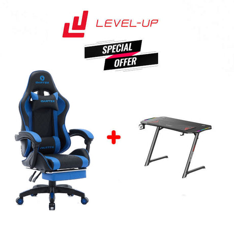 Oartex Model LD034 Gaming Chair With Z5-1160 Carbon Fiber Gaming Table 100*60*75cm with RGB Light & MousePad ( Installation not included )