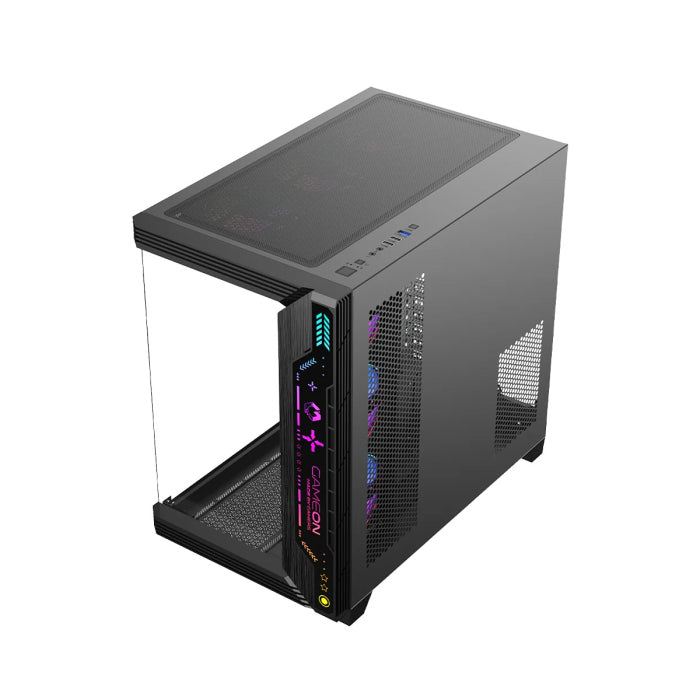 GAMEON Pulse Series ARGB ATX Mid Tower Gaming PC Case including 7 ARGB fans - Black