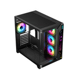 GAMEON Pulse Series ARGB ATX Mid Tower Gaming PC Case including 7 ARGB fans - Black