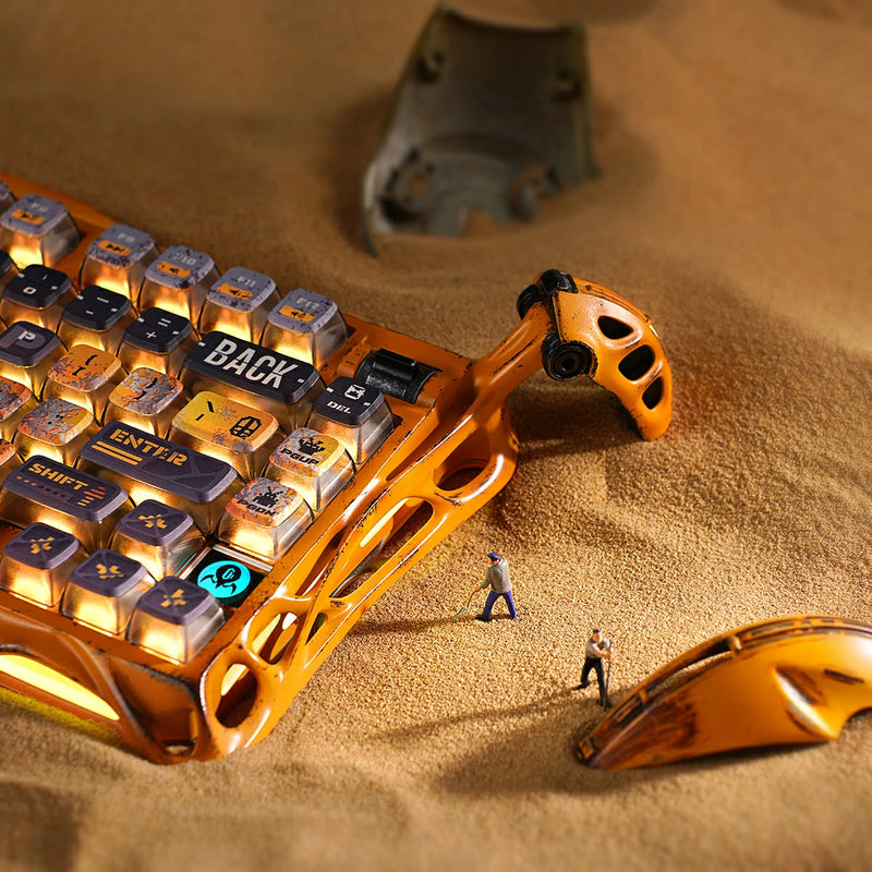 GravaStar Mercury K1 Pro 75% Wireless Mechanical Gaming Special Edition Keyboard - Battle Worn Yellow