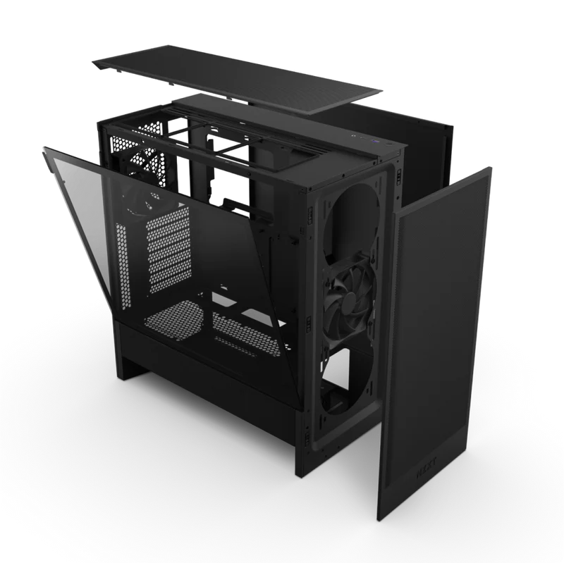 NZXT H5 Flow (2024) Compact Mid-Tower ATX Case - Black