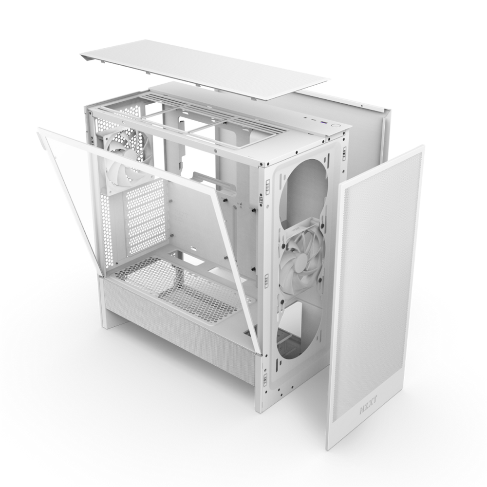 NZXT H5 Flow (2024) Compact Mid-Tower ATX Case - White