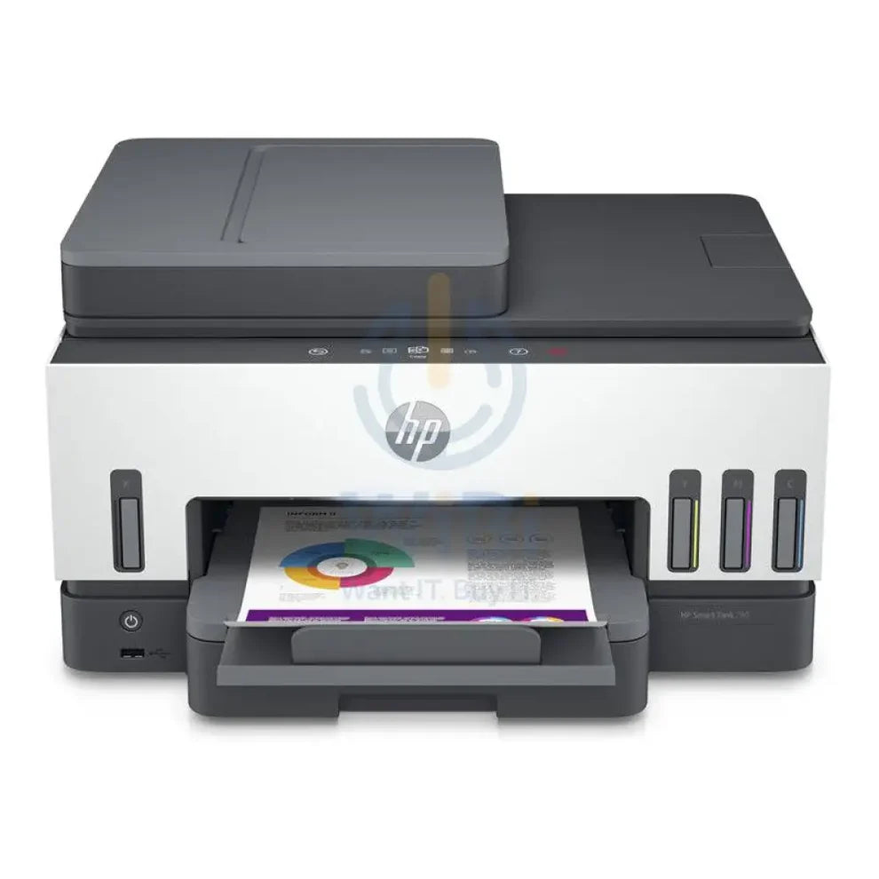 طابعة HP Smart Tank 790 متعددة الوظائف - سرعة طباعة 15 صفحة في الدقيقة / دقة 4800 نقطة في البوصة / مقاس A4 / منافذ USB / LAN / Wi-Fi / فاكس / بلوتوث / طابعة نفث حبر ملونة