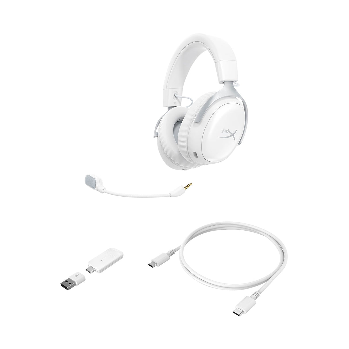 HyperX Cloud III S Wireless/Bluetooth/Wired Gaming Headset Compatible with PS5, Switch, PC, Mac & Mobile - White