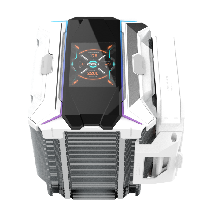 Alseye i600 Pro-B Air Fan Cooler 300W TDP with 2.83 inch screen - White