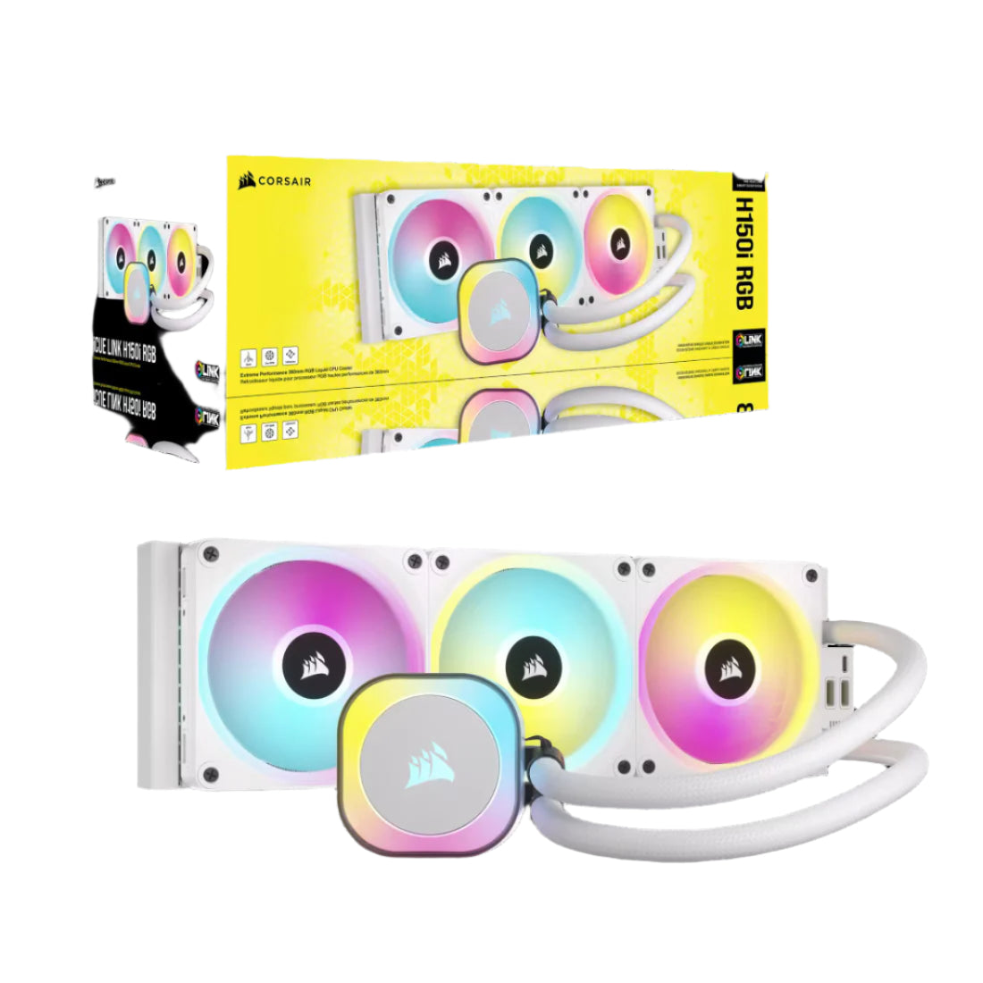 Corsair iCUE LINK H150i RGB AIO Liquid CPU Cooler - White