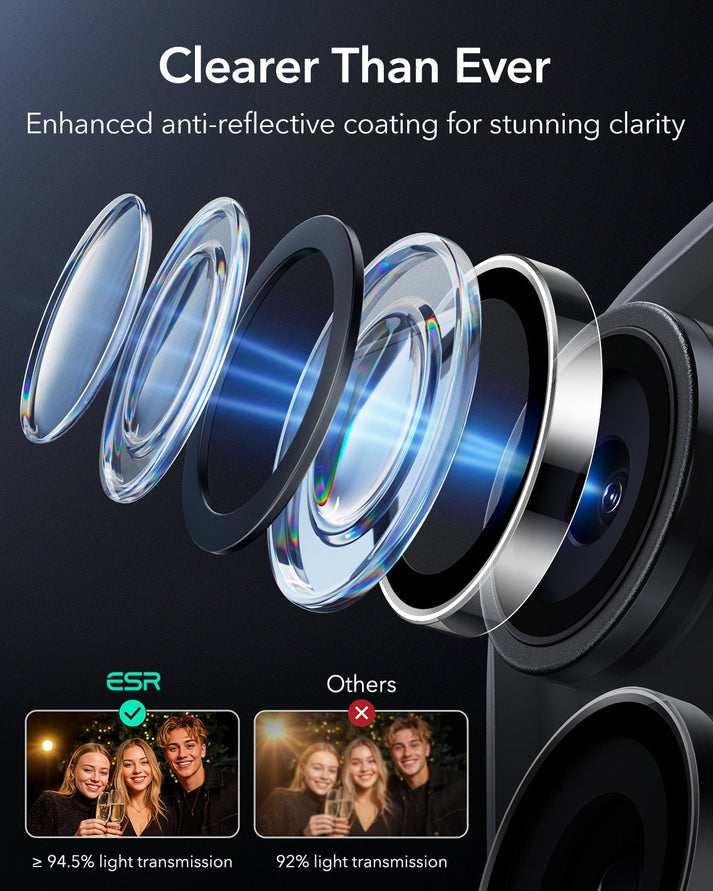 ESR iPhone 17/16/15/14 Pro/Pro Max Armorite Camera Lens Protector