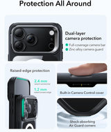 ESR iPhone 17 Pro HaloLock Classic Hybrid Case with Stash Stand (Camera Control Button) Case