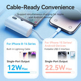 Vention Power Bank LED Display 4800mAh (USB-C + Lightning + USB-C) 22.5W Foldable USB-C Type