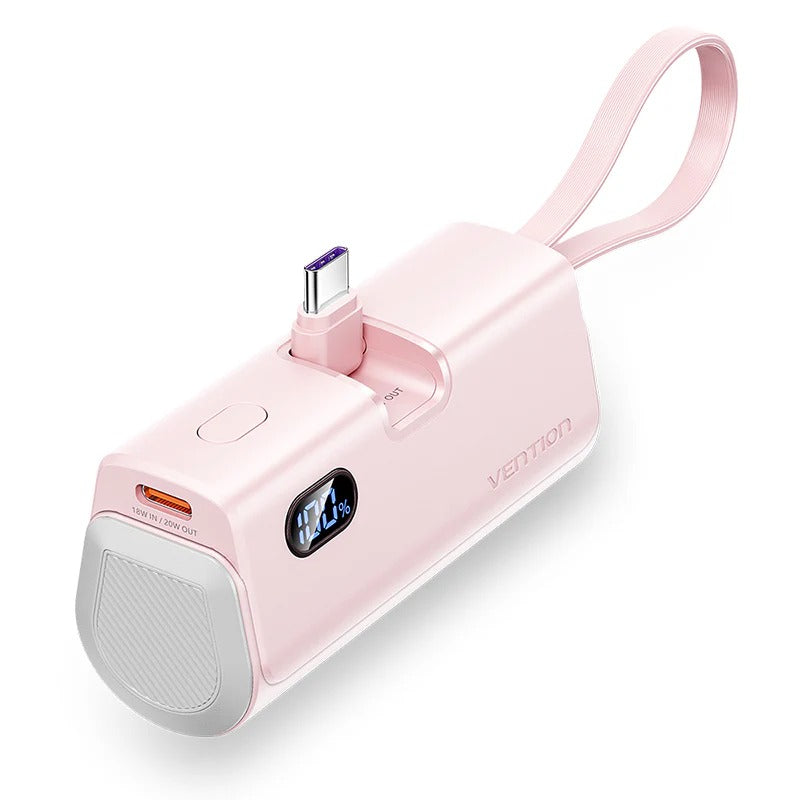 Vention Power Bank LED Display 4800mAh (USB-C + Lightning + USB-C) 22.5W Foldable USB-C Type