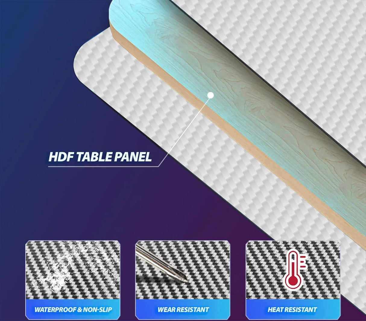 Gamax D2204W Curved Carbon fiber Gaming Table 180*70*74 cm with Multi Level Shelves & Mousepad - White (Installation Not Included)