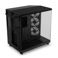 NZXT H6 FLOW RGB Compact Dual-Chamber Mid-Tower Airflow Case with RGB Fans - Black