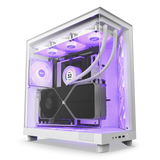 NZXT H6 FLOW RGB Compact Dual-Chamber Mid-Tower Airflow Case with RGB Fans - White