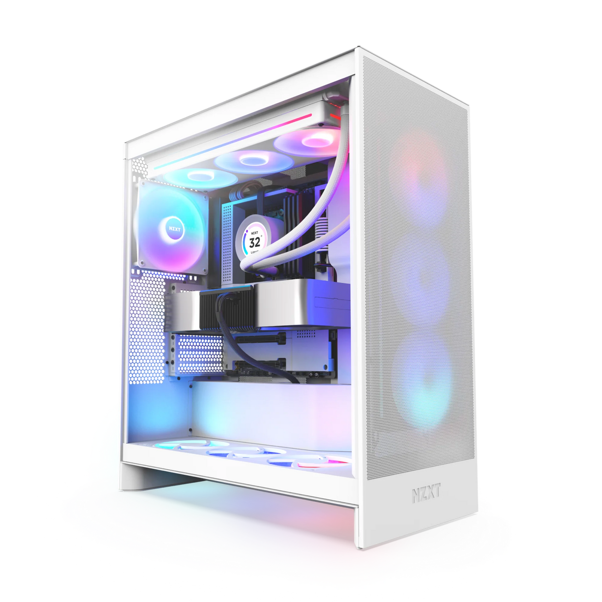 NZXT H7 Flow (2024) RGB Mid Tower ATX Case - White