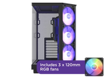 NZXT H6 FLOW RGB Compact Dual-Chamber Mid-Tower Airflow Case with RGB Fans - Black