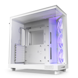 NZXT H6 FLOW RGB Compact Dual-Chamber Mid-Tower Airflow Case with RGB Fans - White