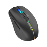 Promate 2.4GHz Wireless Ergonomic Optical Mouse with LED Rainbow Lights - Black