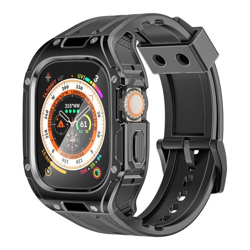 Promate Durable Protection Watch Case with TPU Watch Band For Apple Watch Series Ultra 1 and 2  Made from Durable TPU and PC materials and corrosion Resistant 316 Stainless Steel Buckle
