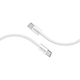 Promate EcoLine-Ci120 Super-Fast 27W Power Delivery USB-C to Lightning Fabric Braided Cable 1.2 Meters- White