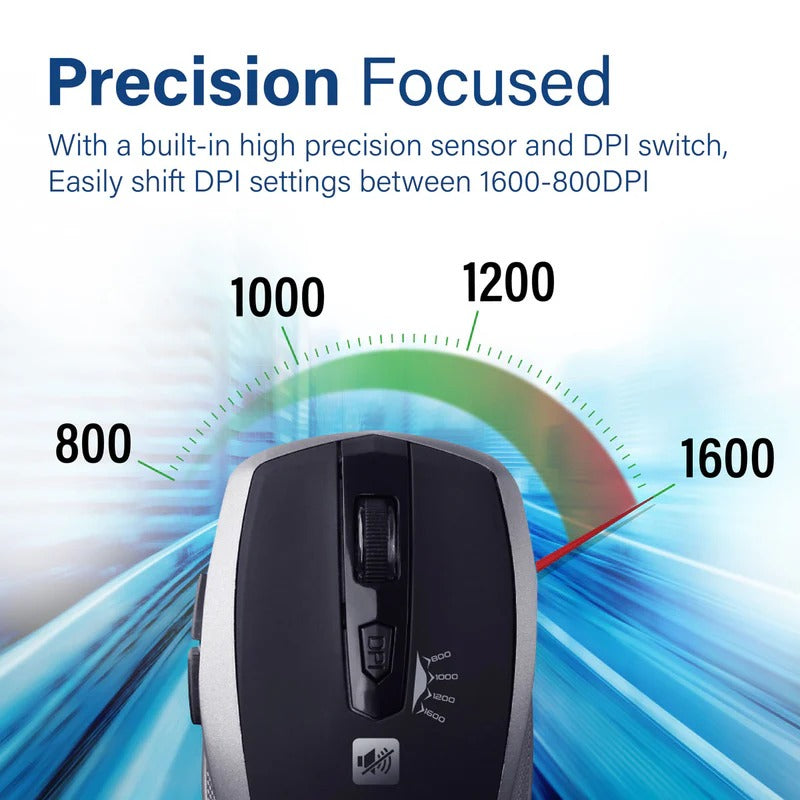 Promate - BreezeSilent Switch Streamlined Wireless Mouse