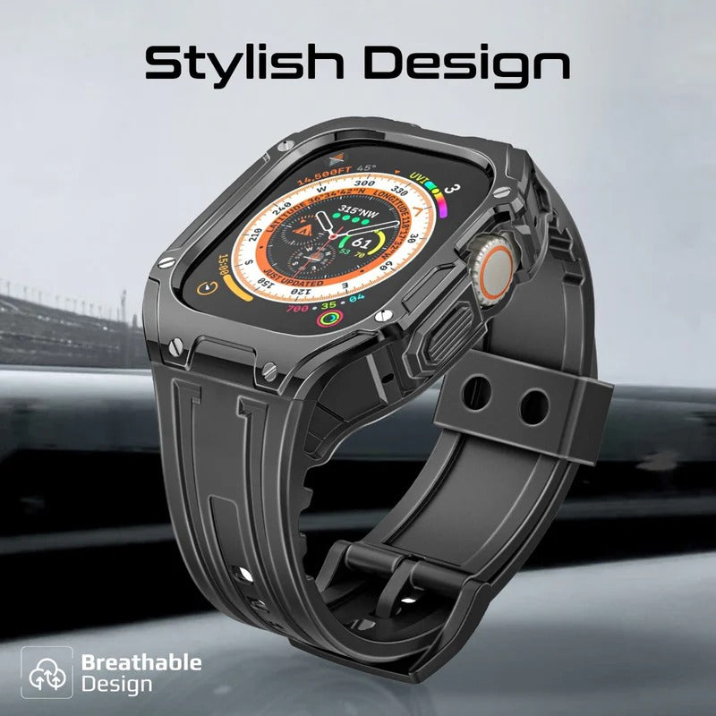 Promate Durable Protection Watch Case with TPU Watch Band For Apple Watch Series Ultra 1 and 2  Made from Durable TPU and PC materials and corrosion Resistant 316 Stainless Steel Buckle