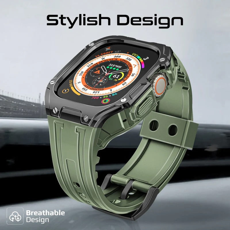 Promate Durable Protection Watch Case with TPU Watch Band For Apple Watch Series Ultra 1 and 2  Made from Durable TPU and PC materials and corrosion Resistant 316 Stainless Steel Buckle