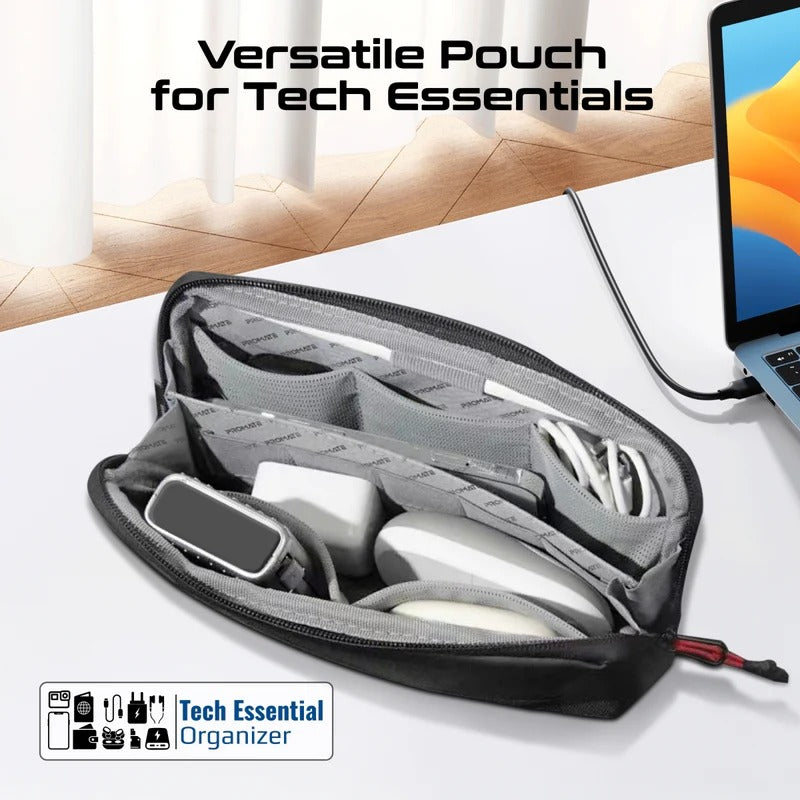 Promate Lightweight Tech Essential Organizer Pouch Bag with Multiple Pockets