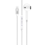Promate MFI Certified Ergonomic In-Ear Wired Mono Earphone with Lightning Connector  - White