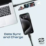 Promate 60W Power Delivery 3Pcs High Tensile Strength USB-C Cable Kit - Black