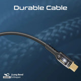 Promate LucidLine CC120 100W Power Delivery Ultra-Fast USB-C Cable with Transparent Shells 1.2 Meter