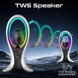 Promate 5W Dynamic High Fidelity Dual Mode RGB Speaker w/ Headphone Stand & USB Hub - White