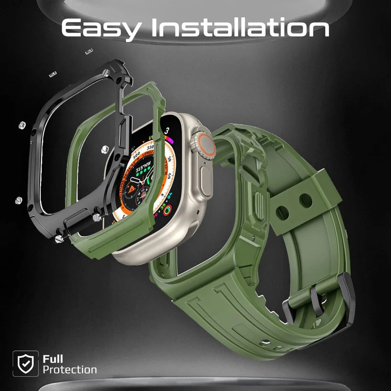 Promate Durable Protection Watch Case with TPU Watch Band For Apple Watch Series Ultra 1 and 2  Made from Durable TPU and PC materials and corrosion Resistant 316 Stainless Steel Buckle