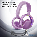 Promate High-Fidelity Open Ear Wireless Over-Ear Headphones with Detachable Mic   - Purple