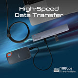 Promate Multi-Port 10Gbps USB-C Data Hub 2 x USB-A 10Gbps ports - Grey