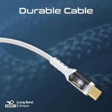 Promate LucidLine CC120 100W Power Delivery Ultra-Fast USB-C Cable with Transparent Shells 1.2 Meter