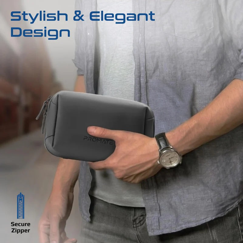 Promate Compact Tech Essential Organizer Pouch Bag with Multiple Compartments