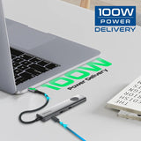 Promate 4K@60Hz Multi-Function High Speed USB-C Hub w/ Screen Privacy Button  - Grey