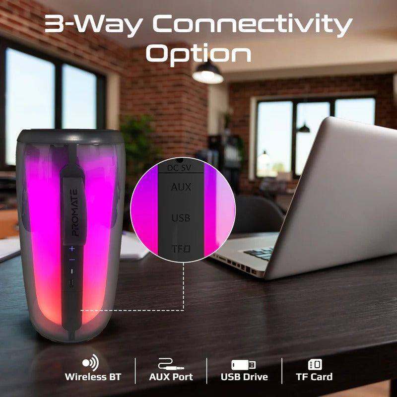 Promate 8Watt HD LumiSound® True Wireless HD Speaker - RGB