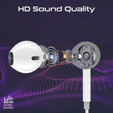 Promate MFI Certified Ergonomic In-Ear Wired Mono Earphone with Lightning Connector  - White