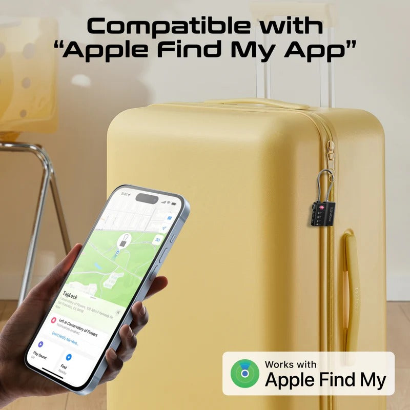 Promate TSA Luggage Lock with Smart Precision Tracking Tag, works with Apple Find My App